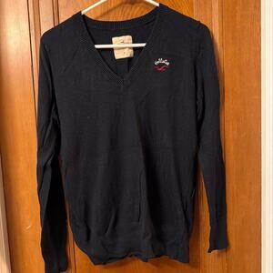 Hollister navy blue v neck sweater